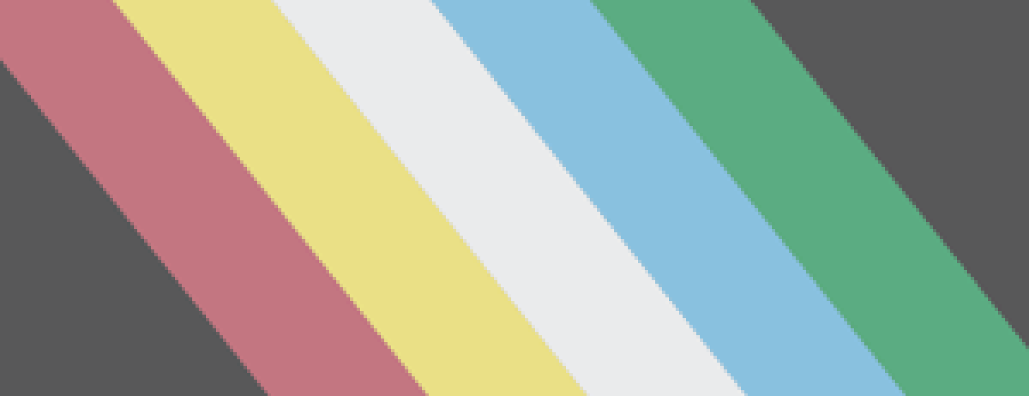 image with disability pride flag, red, yellow, white, blue, and green stripes on a dark background